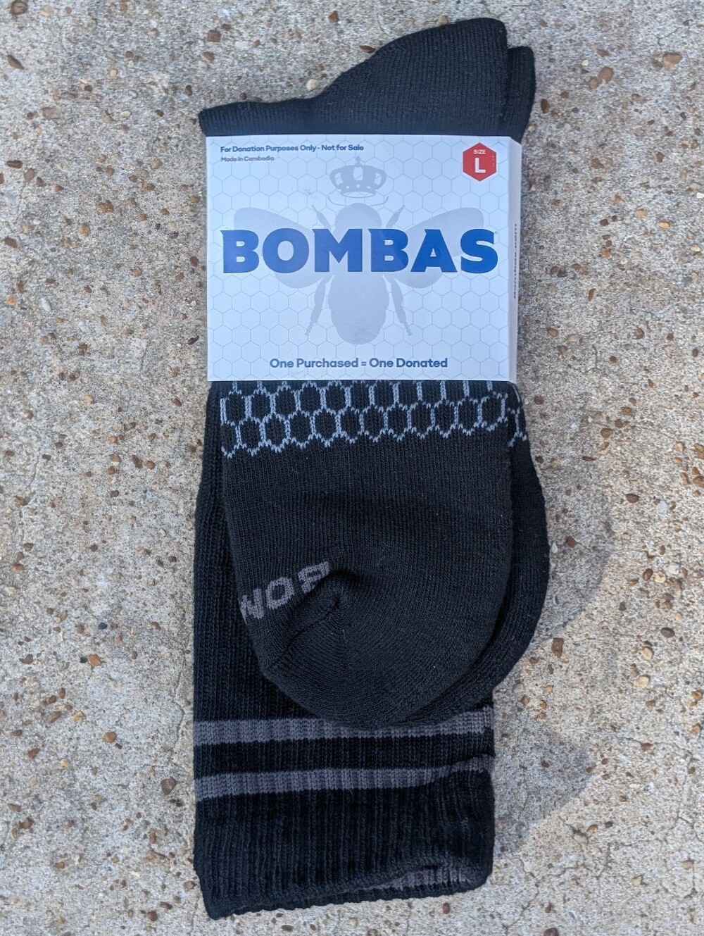 Bombas Black Calf Socks Size Large